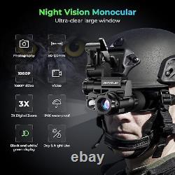 NVG10 Casque Monté Vision Nocturne 1920x1080p HD Monoculaire à Vision Nocturne Infrarouge