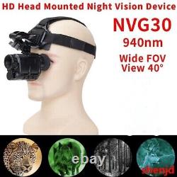 Nouveau casque NVG30 moniteur de vision nocturne IR 940nm télescope monoculaire 40° WIFI numérique #