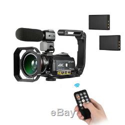 Ordro Ac3 4k Wifi Caméra Vidéo Numérique Caméscope DV 30x + Objectif + Support De Microphone +