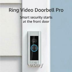 Ring Video Doorbell Pro Hardwired Hd Vidéo De Nuit Caméra De Vision Fonctionne Avec Alexa