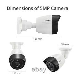 Sannce 5mp 8ch Dvr Video Security Ai Light Alert Home Outdoor Camera System 4 To