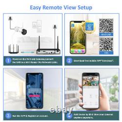 Système De Caméra De Sécurité Sans Fil Ip Hd 1080p Wifi Audio Outdoor Home Cctv Nvr Kit