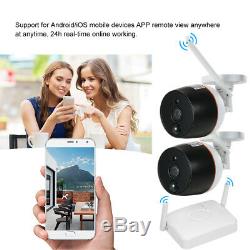 Système De Caméra De Sécurité Sans Fil Wifi Cctv Kit D'extérieur Hd Ip Intérieur Recorder 2 Ch
