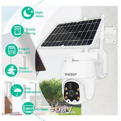 Tmezon Wifi Ip Ptz Caméra 1080p Solar Power Security Outdoor Wireless Cctv Dome