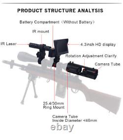 Viseur de fusil à vision diurne et nocturne, équipement de chasse avec caméra infrarouge à LED 850 nm IR DIY