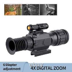 Viseur nocturne monoculaire 4X avec vision infrarouge numérique de 50 mm pour la chasse de la faune.