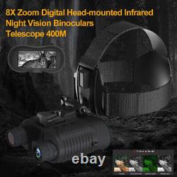 Vision nocturne NV8160 8X jumelles pour la chasse avec vision infrarouge et lunettes de vision numérique sur la tête.