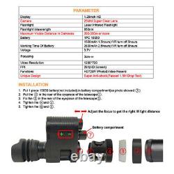 Vision nocturne numérique PRO 3/4 Lunette de visée pour fusil de chasse avec caméra HD DVR IR 850nm
