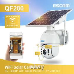 Wireless Solar Powered Wifi Caméra De Sécurité Lumière Extérieure De Déluge Led Ptz