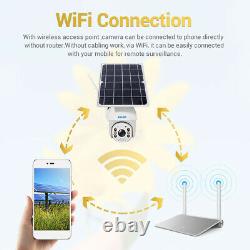 Wireless Solar Powered Wifi Caméra De Sécurité Lumière Extérieure De Déluge Led Ptz