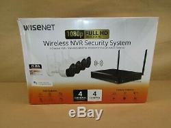 Wisenet 4 Canaux Wi-fi 1080p Nvr Système De Surveillance With1tb Disque Dur, 4 Caméras 1080p