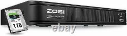 Zosi H. 265+ 1080p Dvr 8ch Enregistreur Vidéo Surveillance Cctv Sécurité Système 1tb